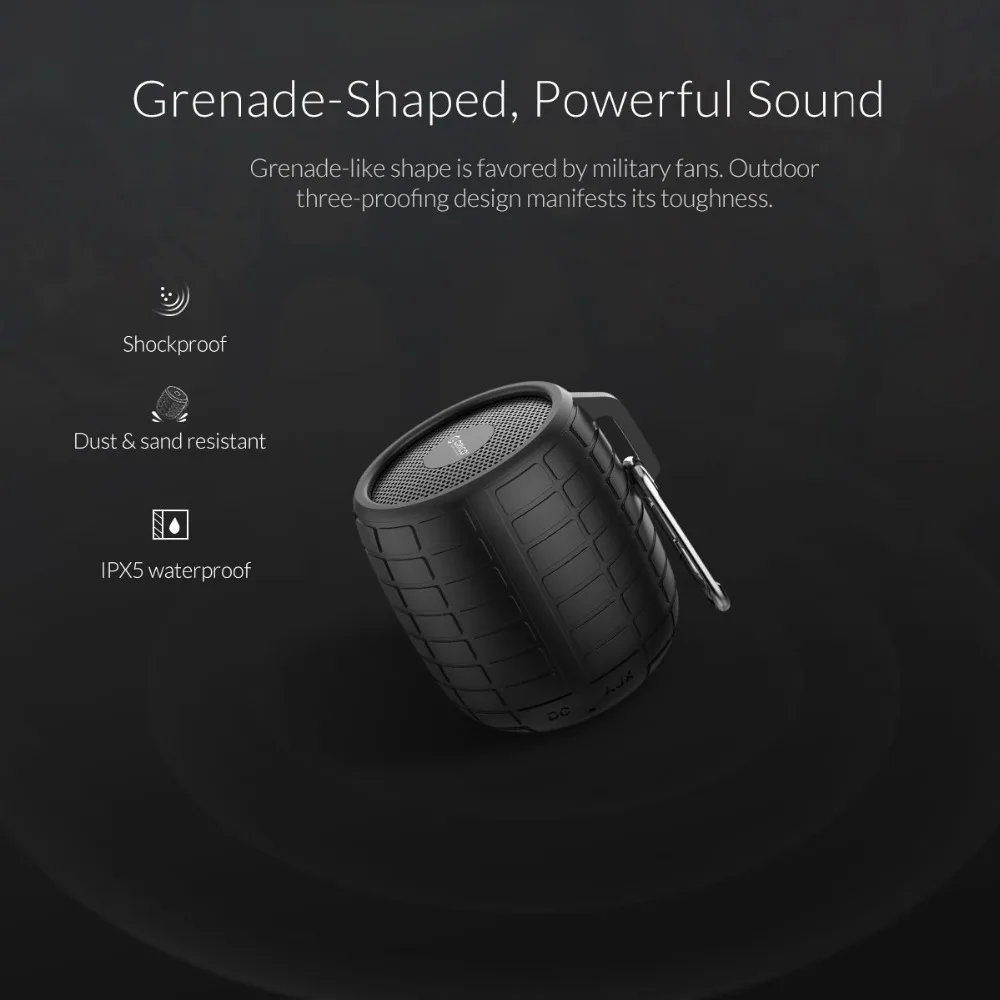 Уличный беспроводной динамик ORICO Grenade Bluetooth 4 2 IPX6 Водонепроницаемый музыкальный