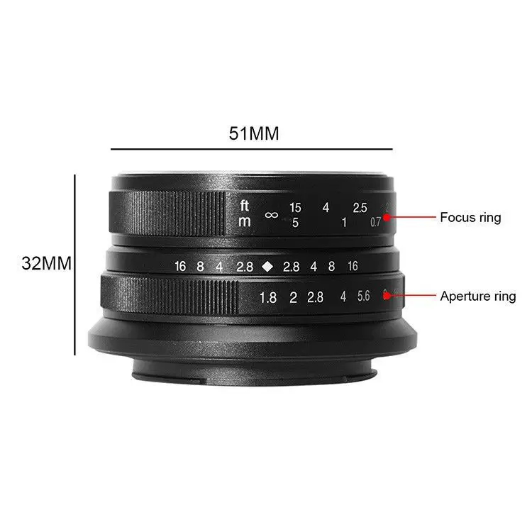 7 ремесленников 25 мм/F1.8 Prime объектив для всех одиночных серий для sony E Mount/Canon EOS-M Mount/Fuji FX Mount/M43 Panasonic Olympus