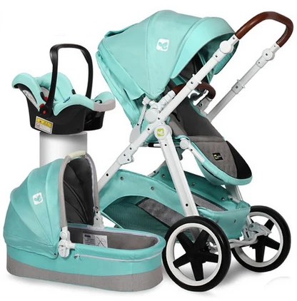 CoolBaby детская коляска высокий пейзаж европейская двухсторонняя складная переносная коляска может сидеть лежать инпортная лен ткань колеса EVA корзина большая достака ru бесплатно замняя коляска фирменый качество - Цвет: photo color6