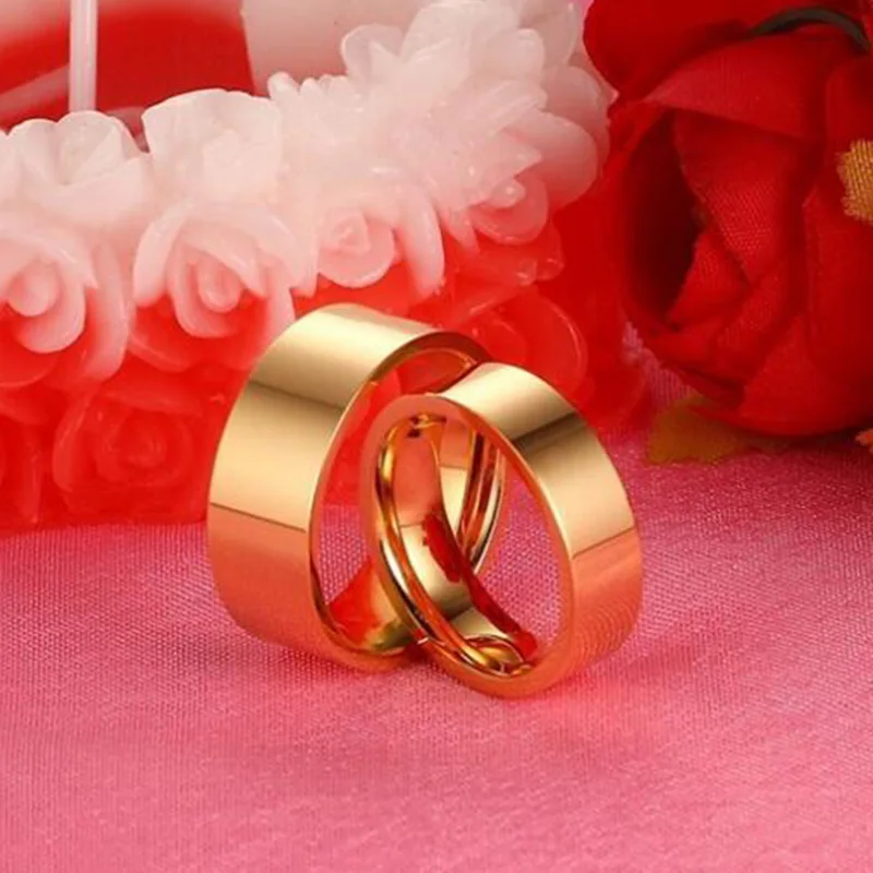 2019 new Simple titanium steel plating gold couple ring jewelry for men and bague femme anillos mujer CR-005G | Украшения и