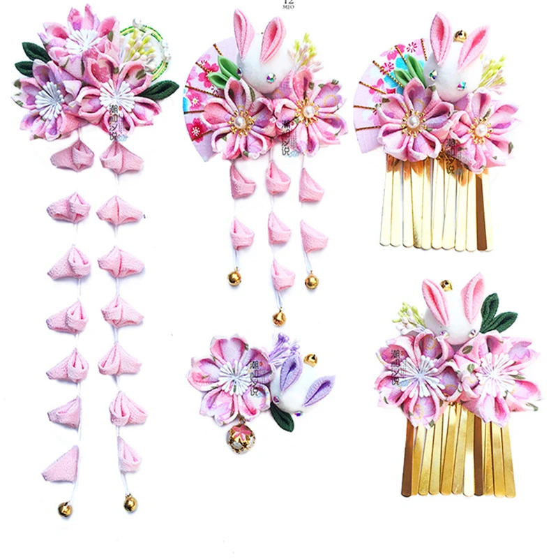 Ручная работа японская классическая кисточка цветок женское кимоно юката