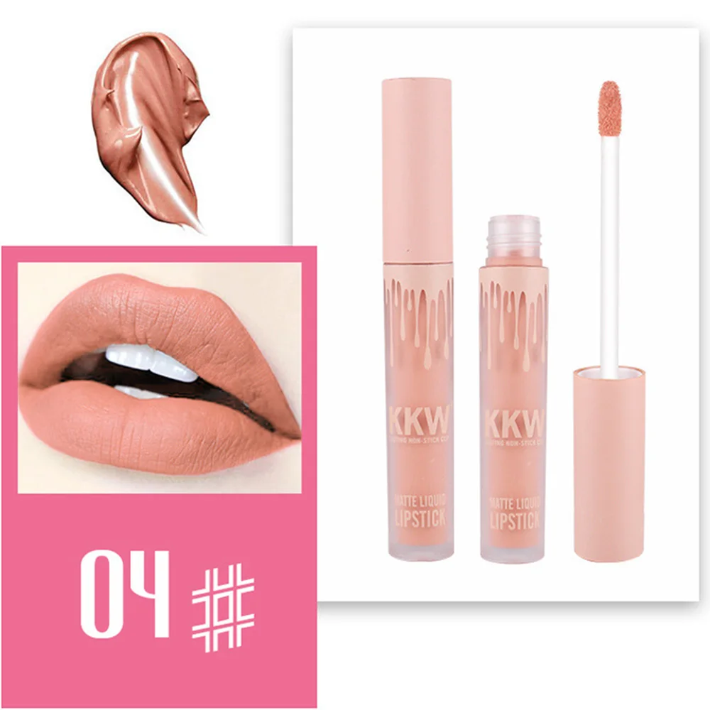 Новинка, женский макияж, водостойкий жидкий блеск для губ, поп матовый Kkw Llipstick Lasting Kilie, тинт для губ, красный, Pop Kyliejenner Lipsticks25 - Цвет: 04