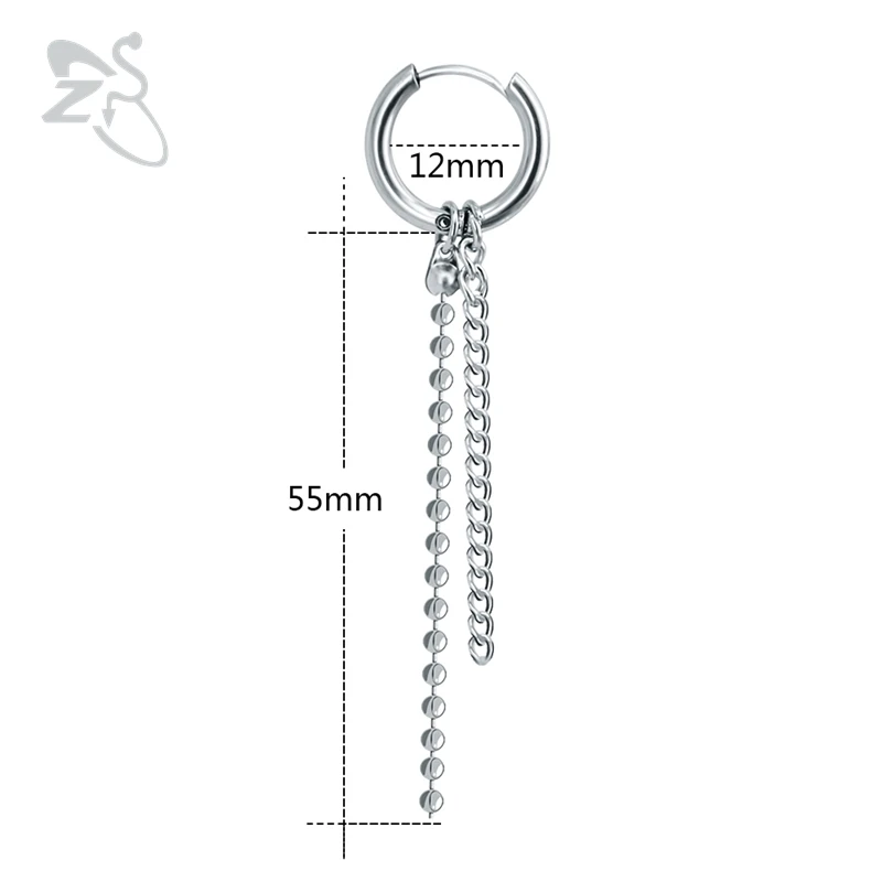 F Real piercing ZS Kpop, серьги-кольца, нержавеющая сталь, без пирсинга, Ушная Подвеска для женщин и мужчин, круглые длинные серьги с кисточками, Панк Круг, поддельные серьги - Окраска металла: F Real piercing