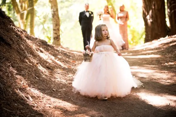 2018 Blush Flower Girl Dress with Detachable Train Halter Neck Ball Gown Girls Birthday Party Pageant Size 2-16Y | Детская одежда и