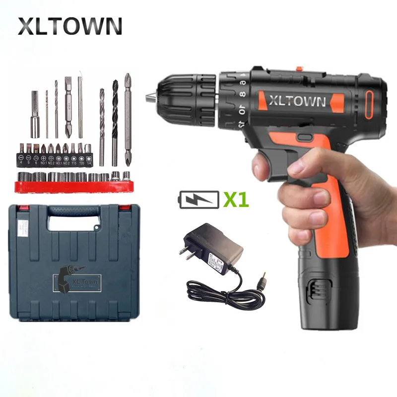 XLTOWN 12 V Беспроводная электрическая отвертка с коробкой литиевая батарея