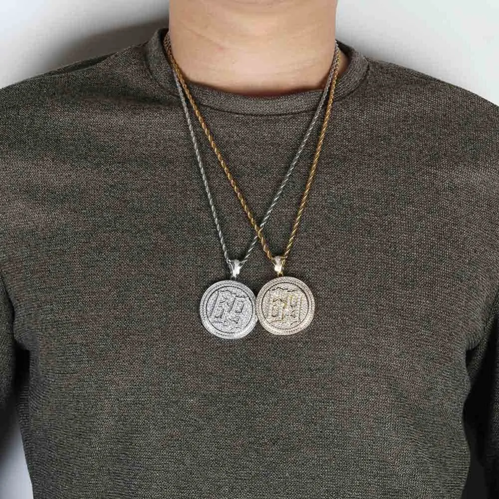 GUCY, новинка, вращающаяся подвеска в стиле хип-хоп, 69 пила, ожерелье с кубическим цирконием, пила, фильм ужасов, тематические ожерелья, цепочка из нержавеющей стали