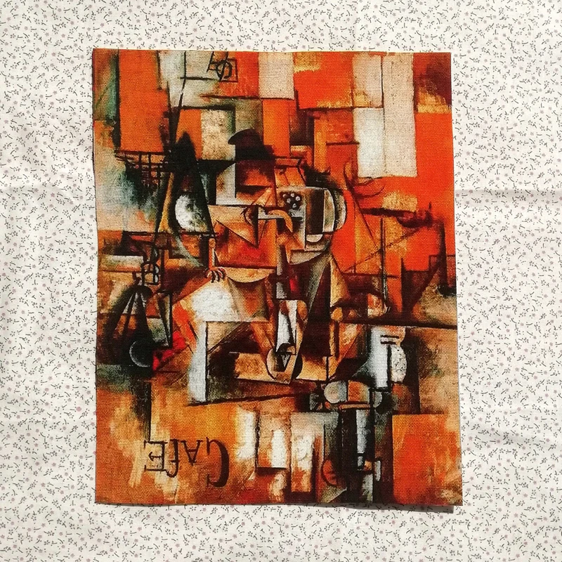 3pcslot 20*25cm Oil Painting Cotton Canvas Fabric For Sewing Decoration Positioning Cloth Scream Design Print Picasso - купить по