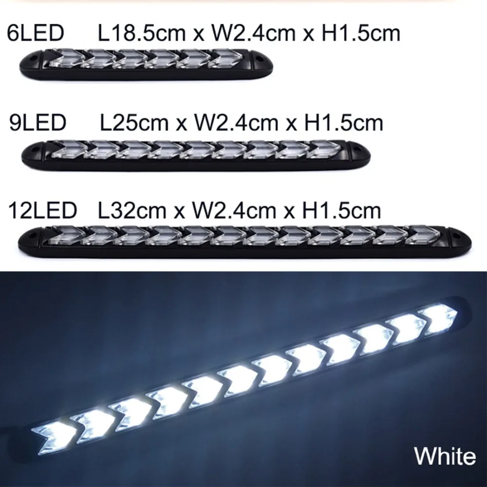 

2x 24V Dynamic Streamer LED DRL Daytime Running Light Car Fog lamps Warning Work light Source Waterproof many sizes car Styling
