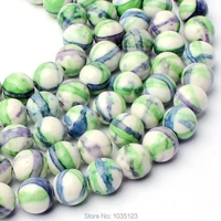 high quality 8mm pretty round shape mixed color stone diy loose beads strand 15 diy creative jewellery making w3343