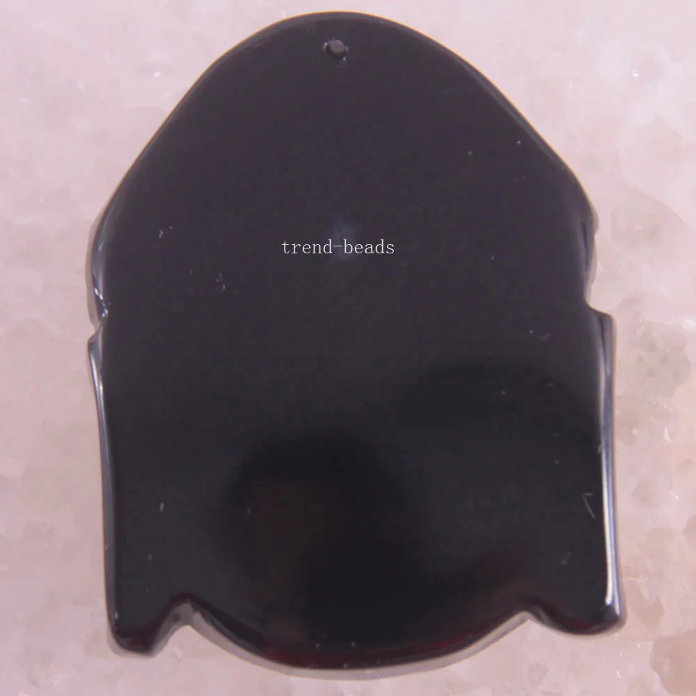 Бесплатная доставка ожерелье натуральный камень черный обсидиан голова Будды