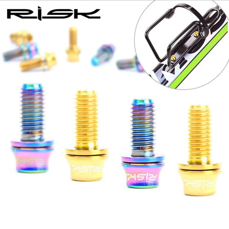 

2pcs/lot Titanium Bolt M5*12mm Bicycle Bottle Holder Bolts Mountain Road Bikecarbon fiber bottle cage Screw with Washer