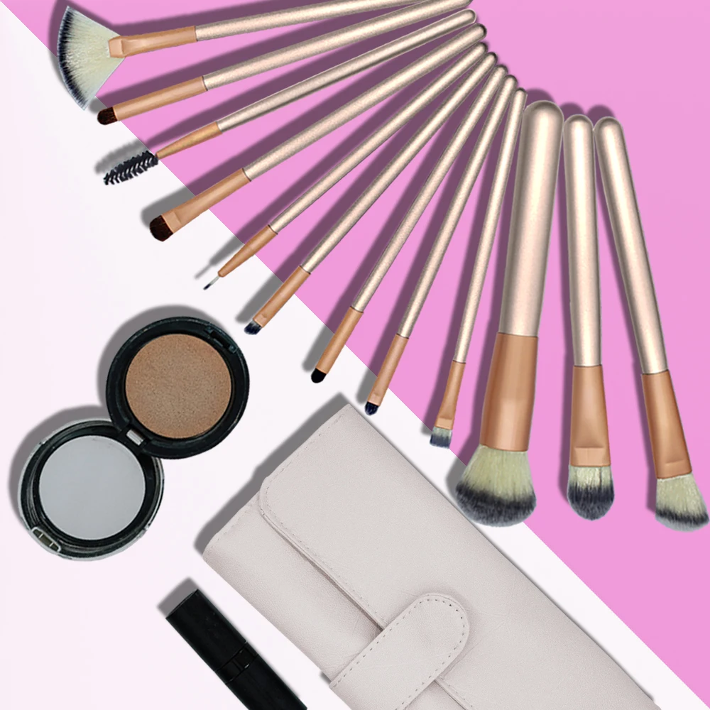 GYP 12 шт./партия профессиональная простая мягкая Кисть для макияжа из волокна