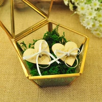 personalized wedding glass box glass ring box custom name glass jewelry box pentagon geometric copper ring holder