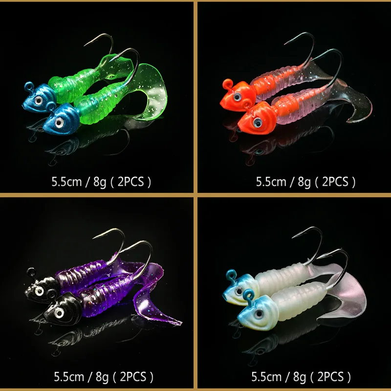17 шт./компл. приманка для рыбалки набор со Lead Jig Head крюк личинка мягкие приманки в
