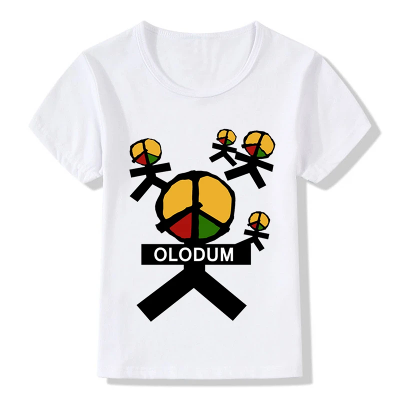 Детская футболка с логотипом OLODUM летняя в стиле ретро для мальчиков и девочек