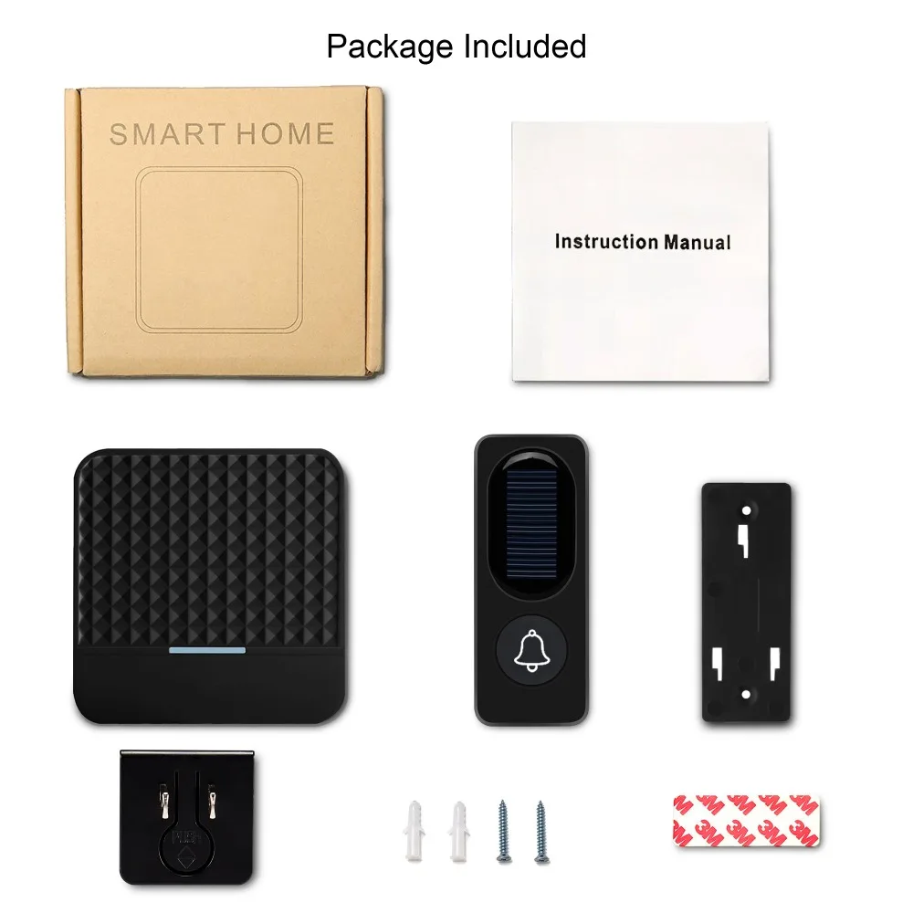 FORECUM водонепроницаемый беспроводной дверной звонок на солнечных батареях без