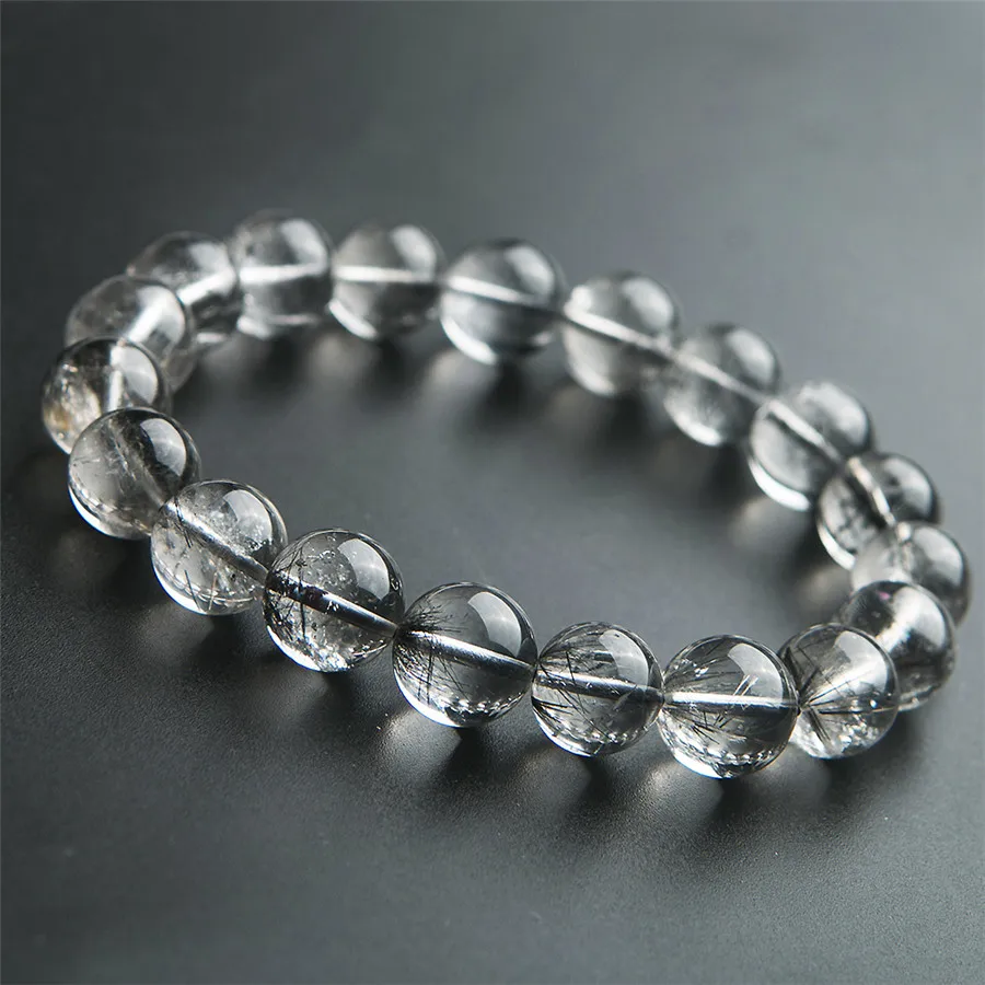 11 мм натуральный брукит Платина Серебро рутилированный кварц Кристалл Круглый