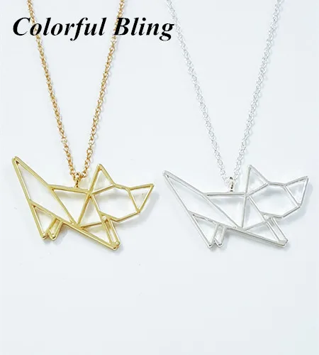 Уникальная кошка оригами подвеска в виде котенка ожерелье креативное