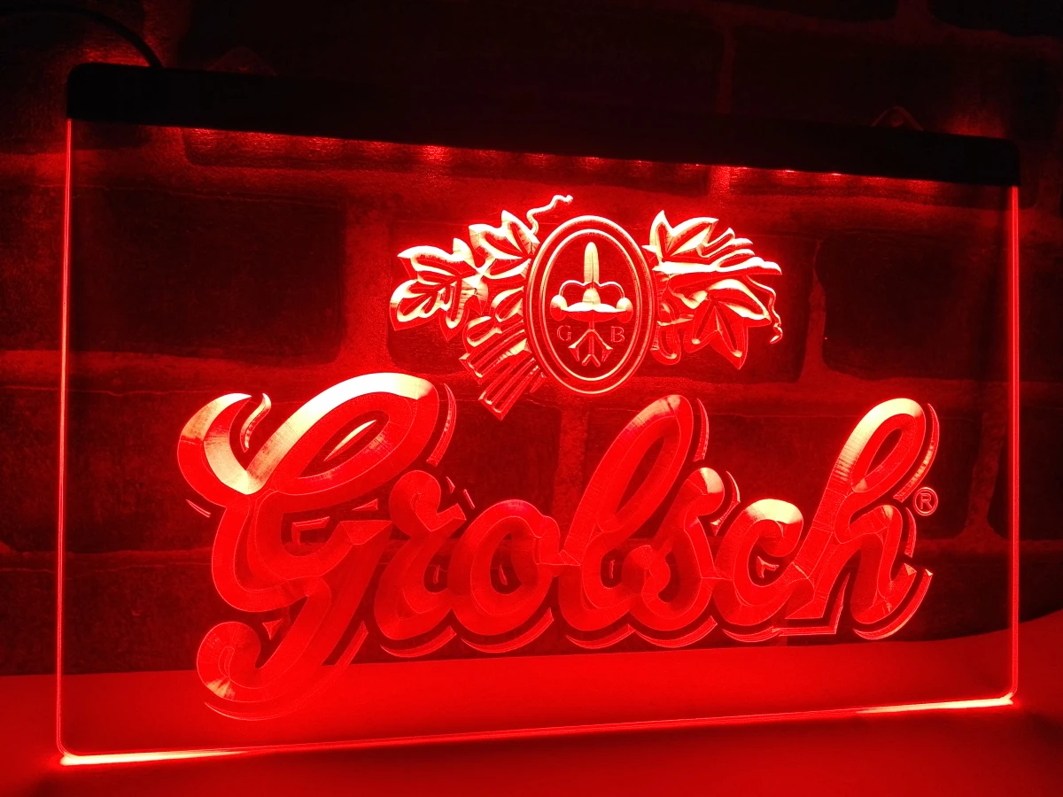 LA007- Grolsch пивной бар Пивной клуб Новый светодиодный неоновый светильник Знак