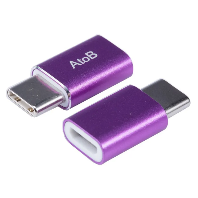 Mini USB 3 1 Тип C штекерным MicroUSB Женский данных Зарядное устройство Алюминий адаптер c