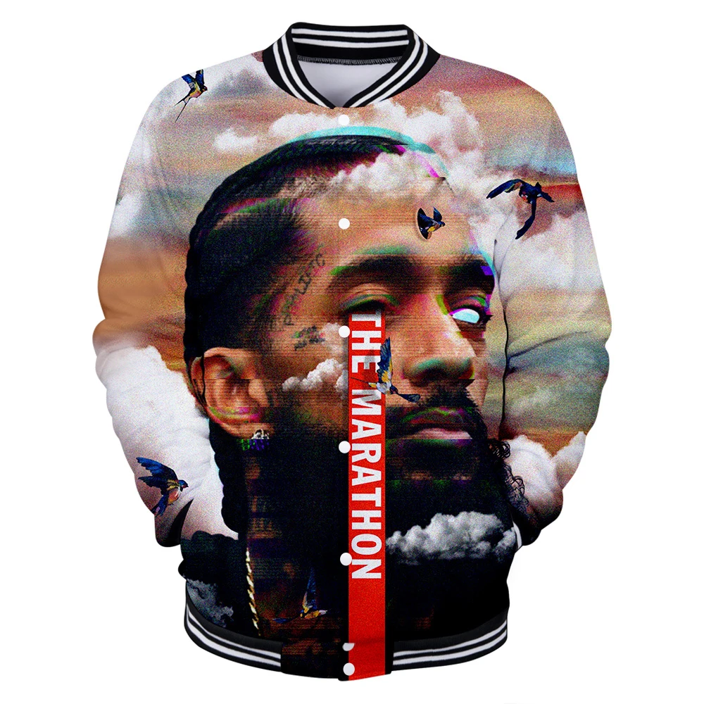 3D Nipsey hussle Baseball uniform new Men/Women spring Casual Harajuku KPOP Baseball Jacket Hip Hop clothes streetwear