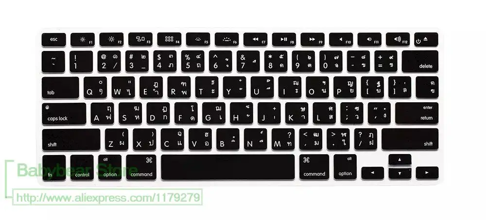 Чехол для тайской клавиатуры MacBook Air 13 15 Pro Retina 3 4 Thailand защитная клавиатура Apple Mac book