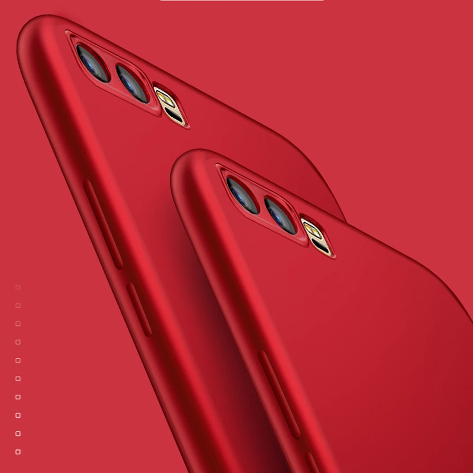Мягкие черный красный из металла масло Блеск ТПУ телефон чехлы для huawei P9 Lite 2017 P8