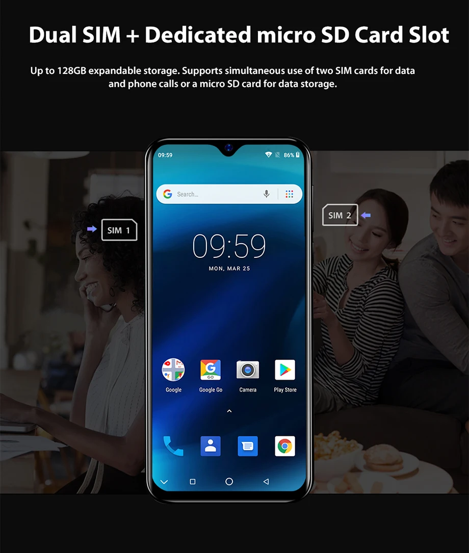 Blackview A60, мобильный телефон, четырехъядерный, Android 8,1, 4080 мАч, смартфон, 1 ГБ ОЗУ, 16 ПЗУ, 6,1 дюйма, 13 МП+ 5 Мп камера, 3G мобильный телефон
