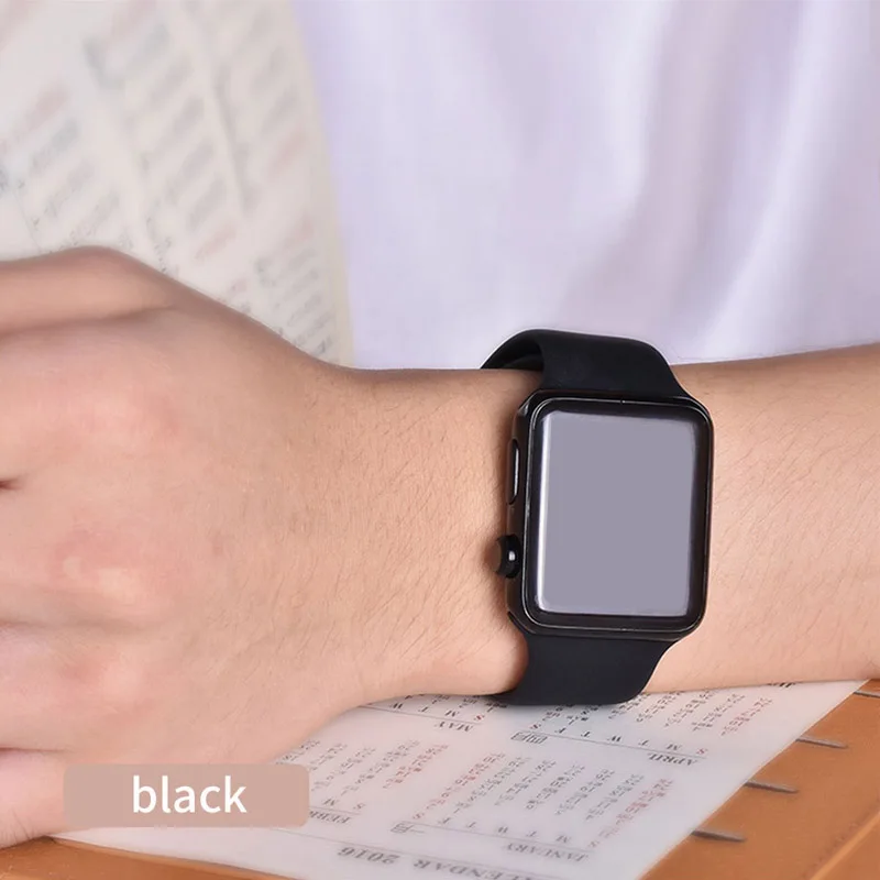 OUSU силиконовый ремешок Спортивные Смарт часы для apple Watch 4 3 2 1 38 мм 42 40 44