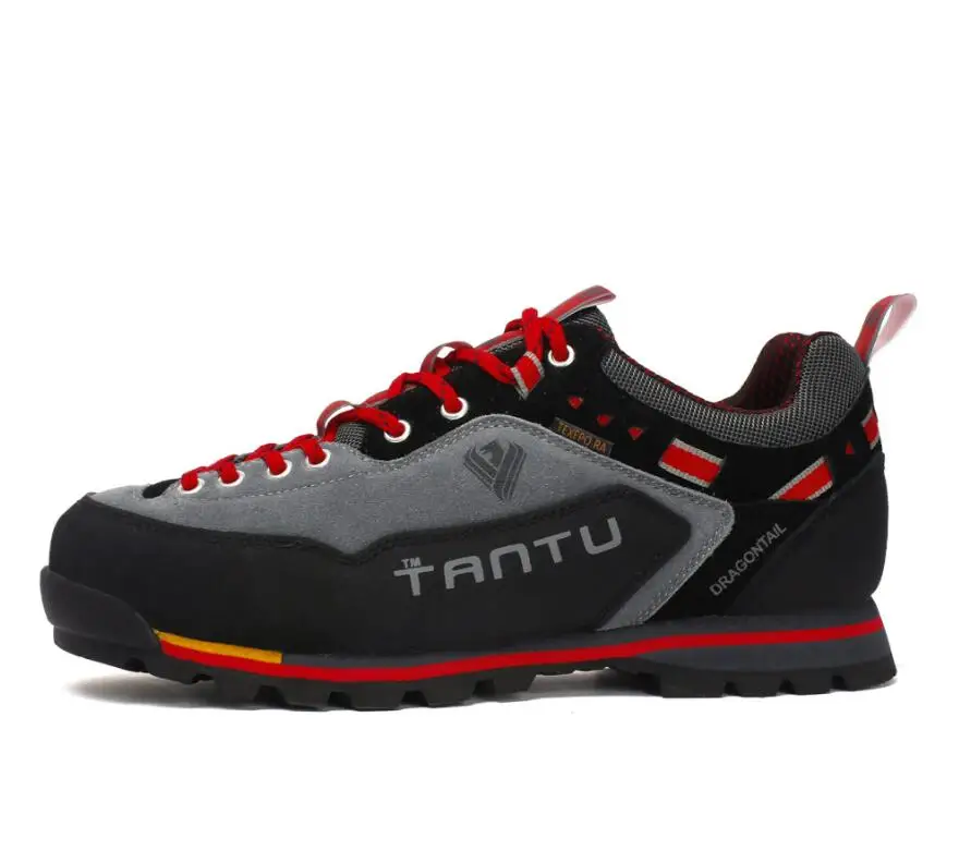 Waterproof Hiking Shoes Mountain Climbing Shoes Outdoor Hiking Boots Trekking Sport Sneakers Men Hunting Trekking - Цвет: Красный
