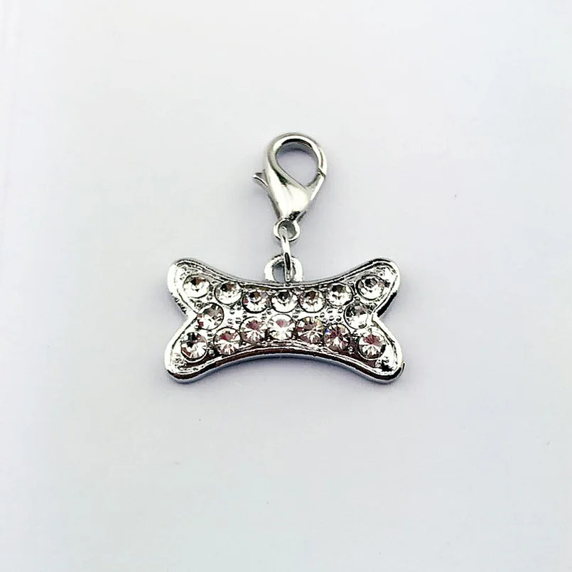 Pet кулон воротник для Товары собак кости горный хрусталь Bling CAT ошейник теги
