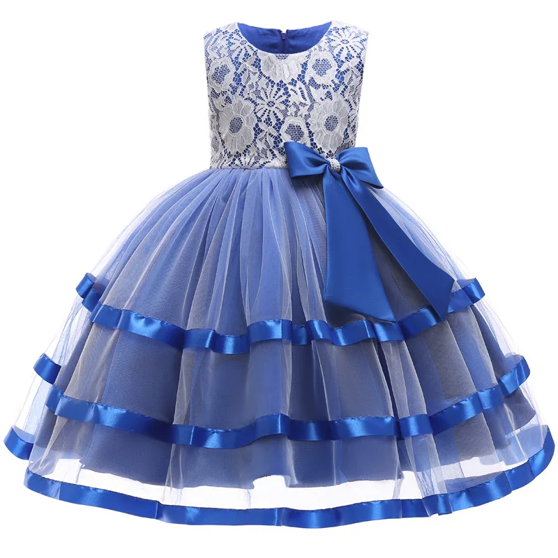 Blue Новинка года; костюм; Детские платья для девочек; сезон лето; Vesditos; свадебное платье принцессы для девочек; платья для дня рождения; одежда для детей - Цвет: Blue