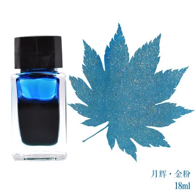 16 цветов, 18 мл, Золотая пудра, красочные чернила для каллиграфии, рисования, цветной перьевая ручка, чернила, роскошная стеклянная бутылка