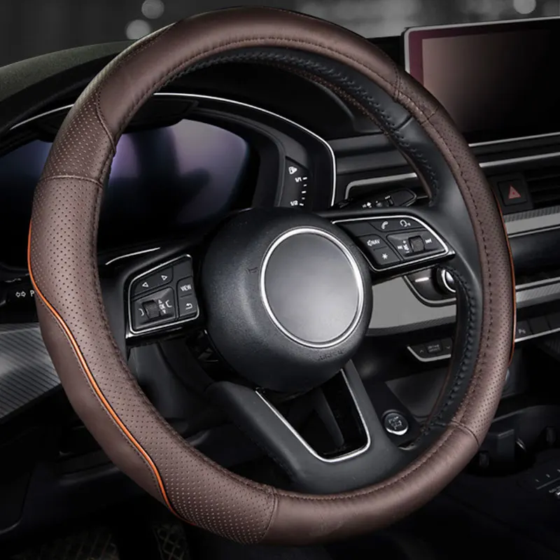 Универсальный чехол рулевого колеса автомобиля из натуральной кожи для Jeep grand