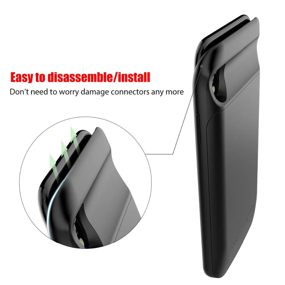 Чехол для аккумулятора power Bank iPhone XS Max XR 4000 mah портативное зарядное устройство на