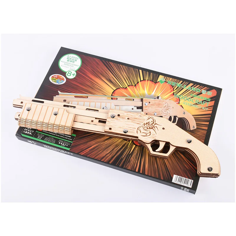 3D деревянные детские игрушки-пазлы Mossberg дробовик головоломка игрушки модель резиновый браслет "сделай сам" пистолет деревянные игрушки для детей