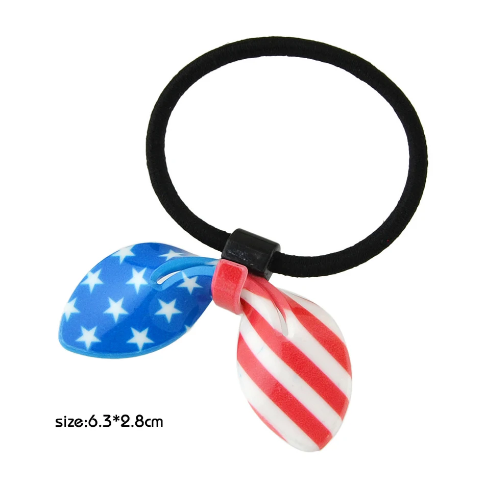 Fashion Plaits Hair Accessories Black Elastic Rope Bands Resin Leopard Flag Bowknot Decoration Headwear Women | Украшения и