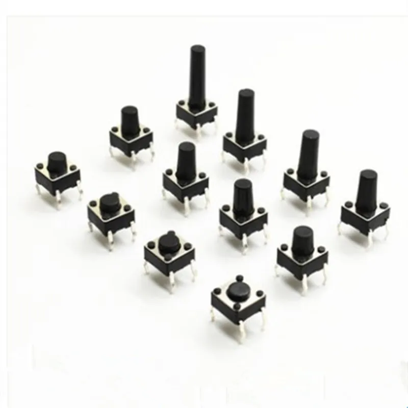 

Набор тактовых кнопочных выключателей DIP 4P, 7 значений, 70 шт., 6 х6 х4, 3/5/6/7/8/9/10 мм, тактовые переключатели, наборы микровыключателей DIP 4P