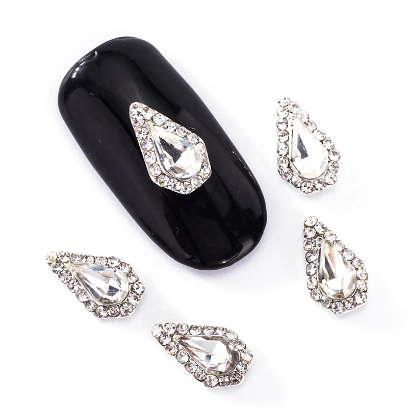 Blueness 10 Pcs/Lot Glitter Rhinestones For Nails Sliver Teardrop Design Beauty Accessories Manicure TN2013|glitter rhinestone|rhinestones for