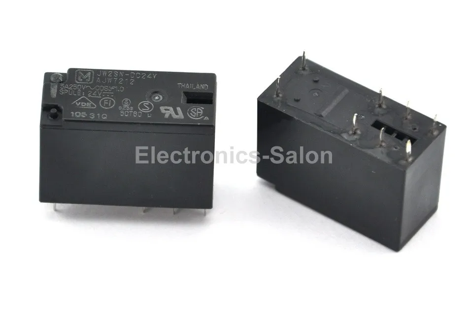 

( 2 pcs/lot ) JW2SN-DC24V 5A Power Relay, DPDT/2 Form C, Ideal for Power Supply