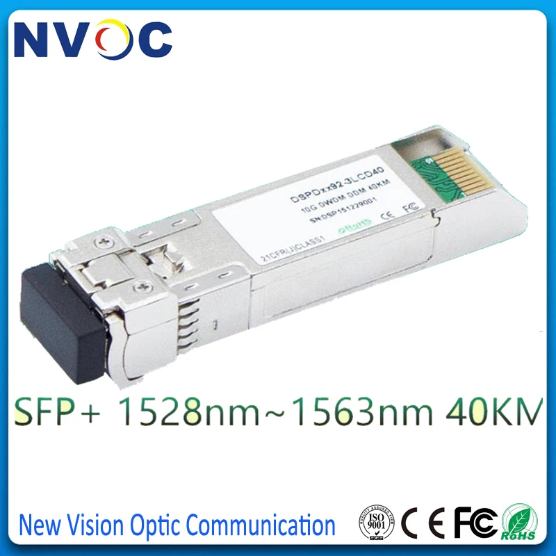 10G DWDM SFP + ER Dual LC 40km сетка ITU 17 ~ 61ch волоконно оптический трансивер с DDM 40KM