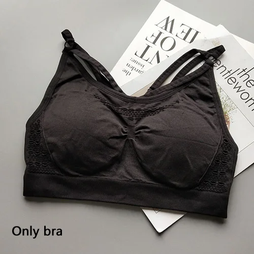 Black Bra Женский комплект для йоги, спортивный костюм, одежда для фитнеса, энергетические бесшовные леггинсы с высокой талией+ спортивный бюстгальтер, спортивные костюмы для тренировок, женская спортивная одежда - Цвет: Black Bra