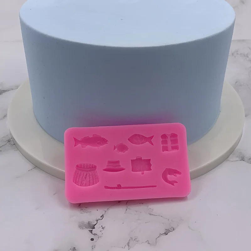 3D Силиконовая форма с рисунком рыбы DIY инструмент для торта рыбалки шоколада