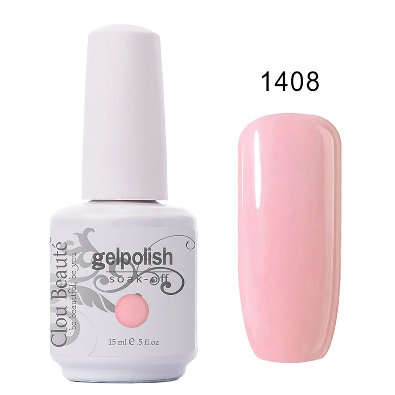 1408 Clou Beaute розовое золото блестящий Гель-лак для ногтей 226 цветов УФ Гель-лак для ногтей замачиваемый лак молочно-белый бежевый Желейный Гель-лак - Цвет: 1408