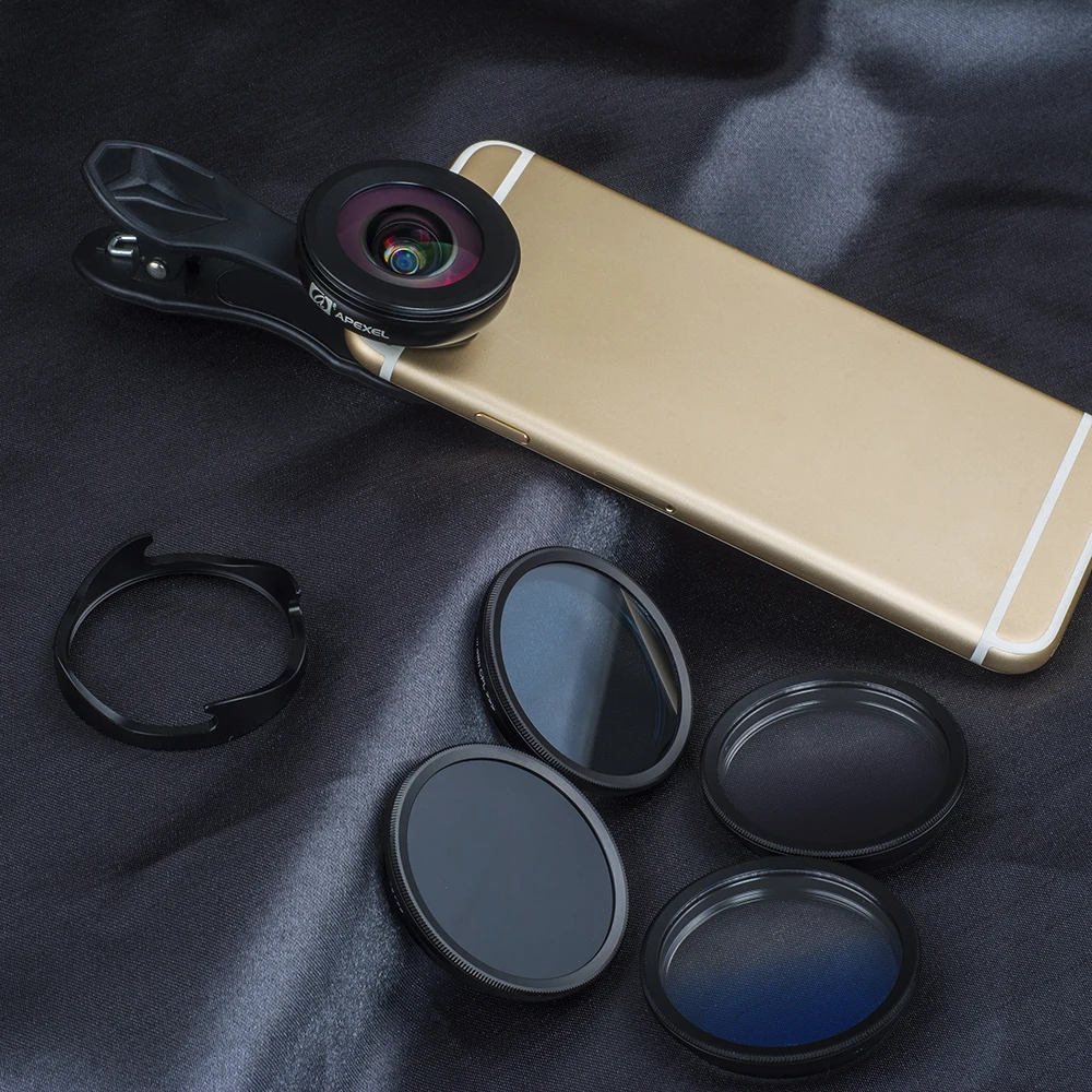 APEXEL 16 мм широкоугольный объектив 6in1 телефон Универсальный для iPhone 6 6s 7 8 Andriod
