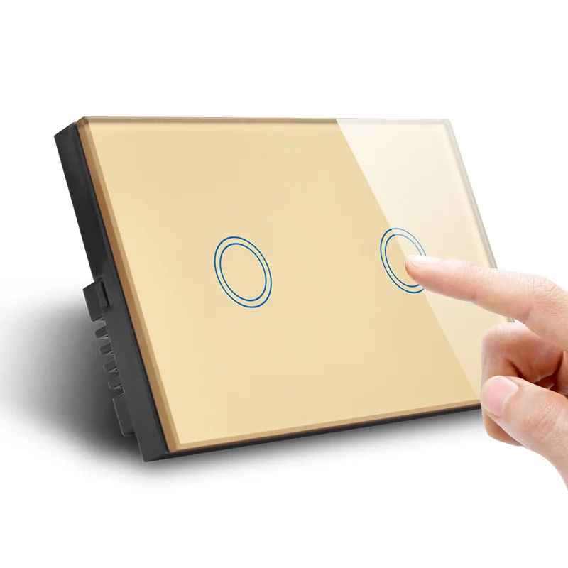 ASEER, AU/US Smart Switch 2 банды сенсорного управления настенный выключатель 600 Вт, 3 цвета Хрустальная стеклянная панель настенный сенсорный светильник переключатель AC110-240V