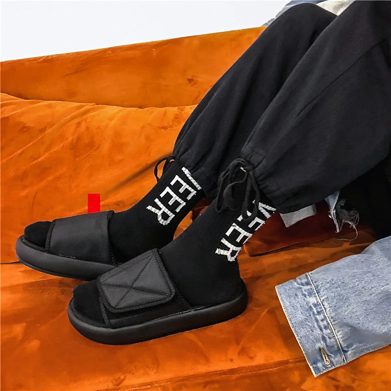 Mens Slippers Breathable Star Striped Kanye West Comfortable Flip Flops Beach Outdoor New Summer Sandals Men | Обувь