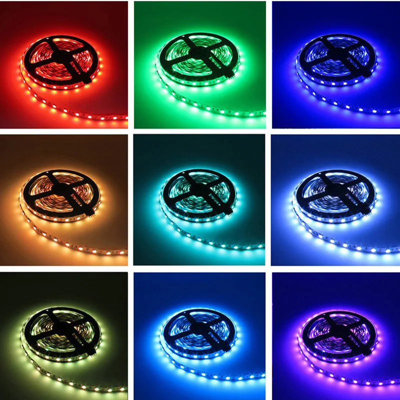 SMD RGB Светодиодный светильник 5050 10 м 5 м 30 светодиодный s/m светодиодный водонепроницаемый Диодная лента+ 44Key пульт дистанционного управления+ DC 12 В адаптер питания