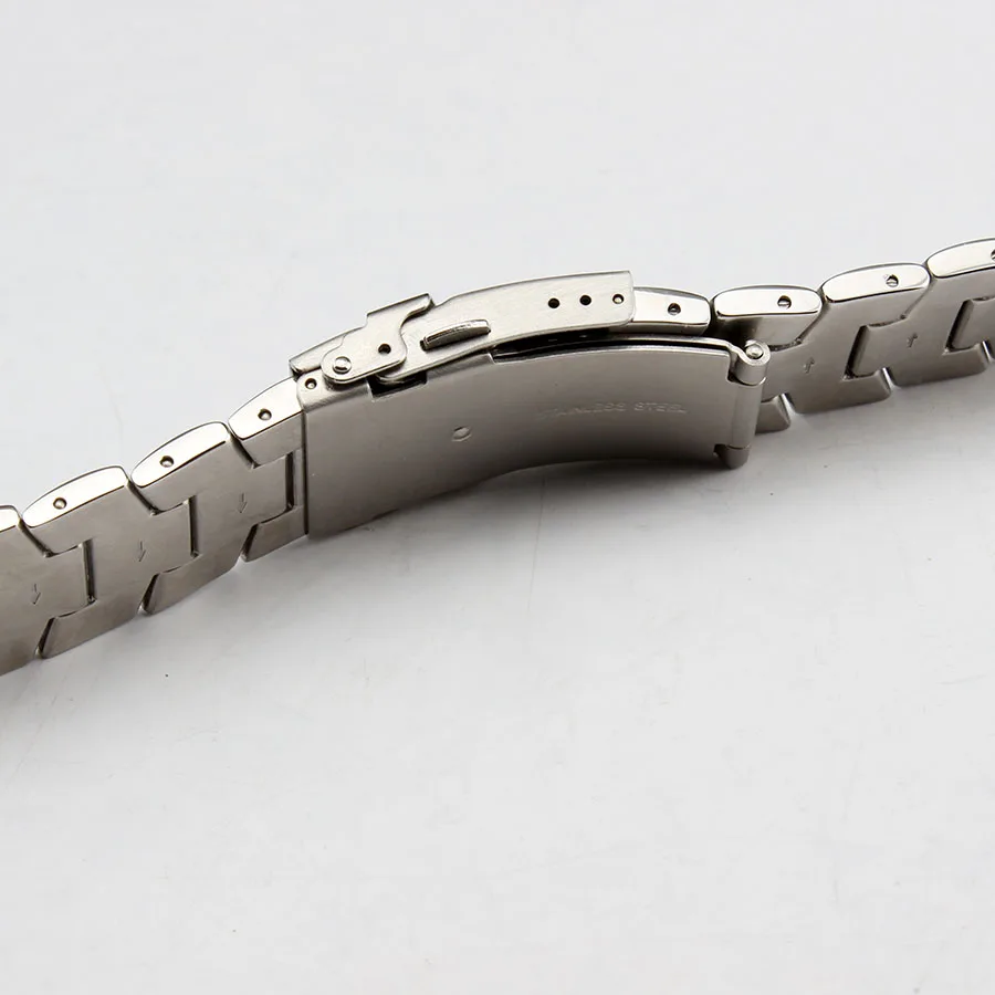 Top Grade Brushed with Polished Link Stainless Steel Watchband 22mm Silver Bracelet Folding Clasp Safety Free Shipping | Наручные часы