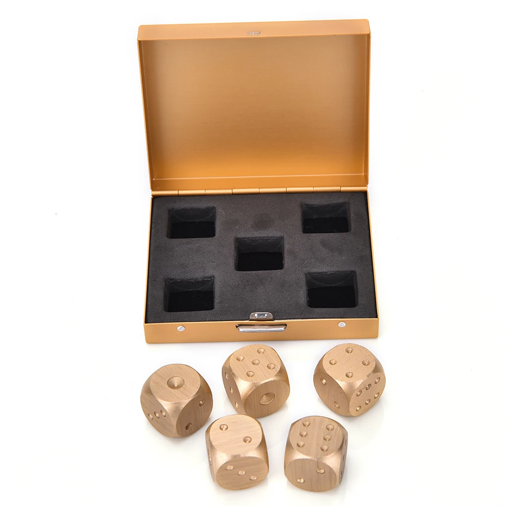 5Pcs 7.1*6*1.7cm Silver Gold Solid Dominoes Dice Game Aluminium Alloy Poker Portable Party | Спорт и развлечения